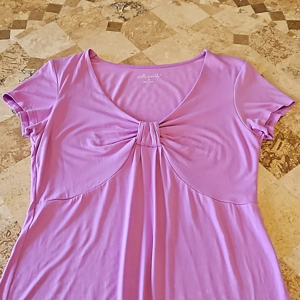 Willi Smith Purple Top Shirt Blouse Size M Medium - Picture 4 of 16